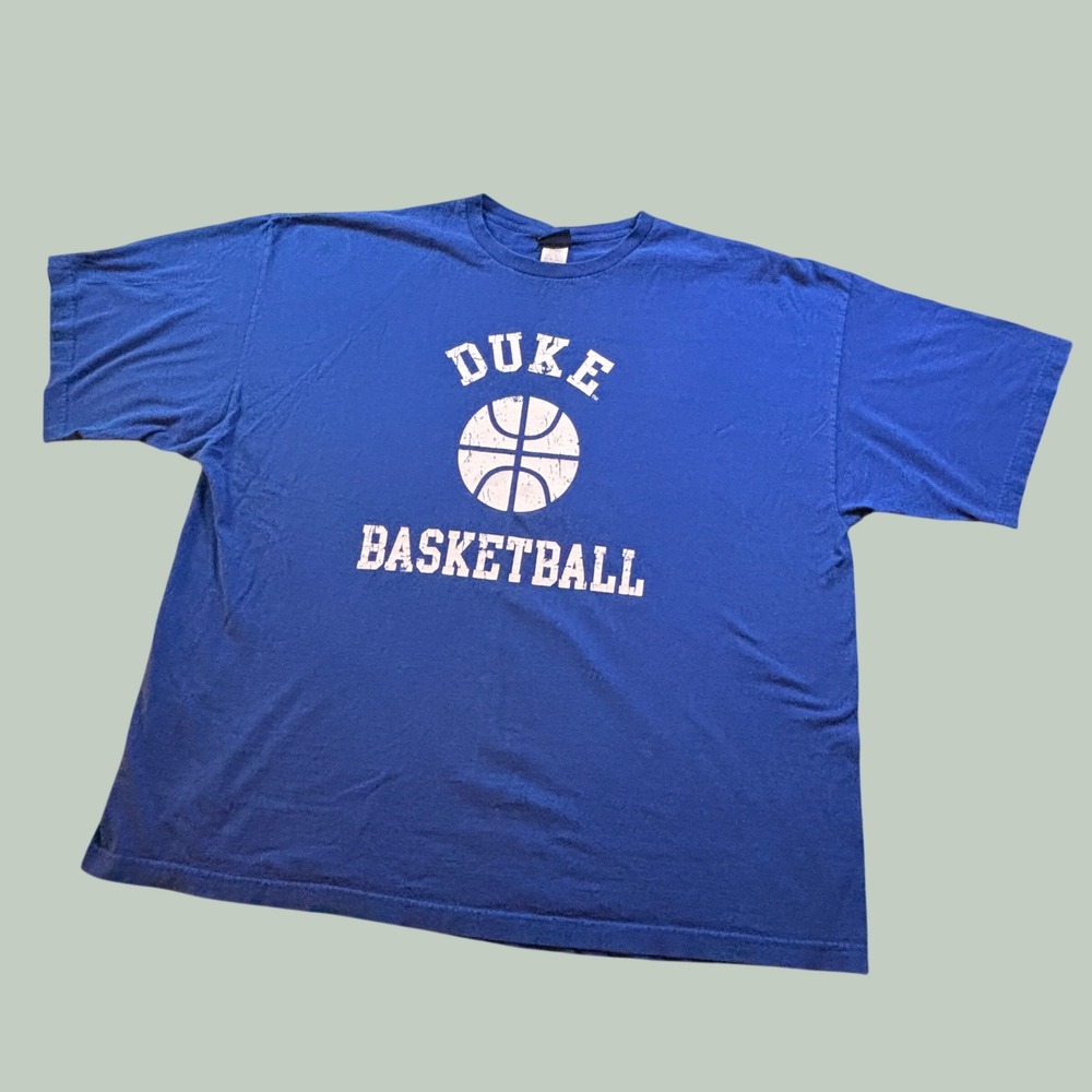 VTG Duke Blue Devils Basketball T Shirt Mens 3XL Blue Champs Sports Team Edition